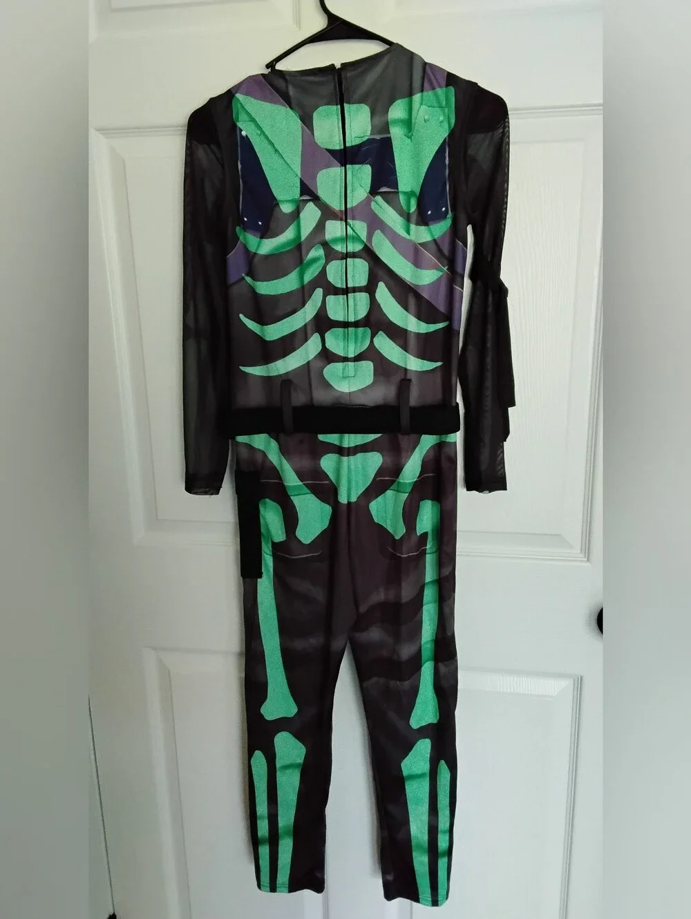 Fortnite Kids Skull Trooper Glow Green Skeleton Costume with Mask